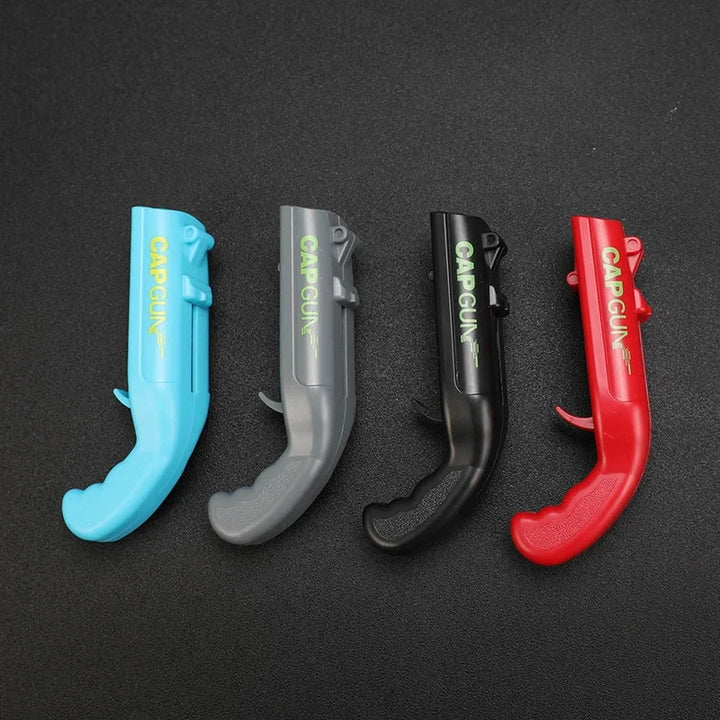 Portable Cap Gun Creative Flying Cap Launcher Beer Opener Bar Tools Beverage Opener Shaped Cap Opener Red Grey